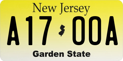 NJ license plate A17OOA