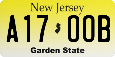 NJ license plate A17OOB