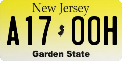NJ license plate A17OOH