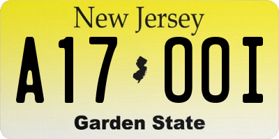 NJ license plate A17OOI