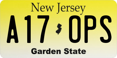 NJ license plate A17OPS