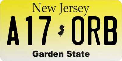 NJ license plate A17ORB