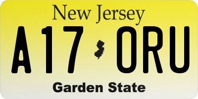 NJ license plate A17ORU