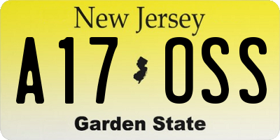 NJ license plate A17OSS
