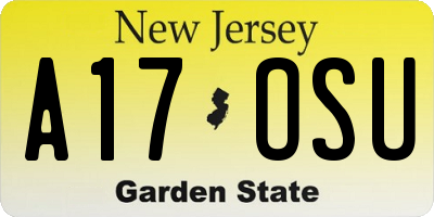 NJ license plate A17OSU