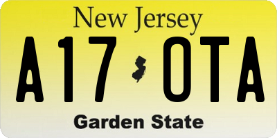 NJ license plate A17OTA