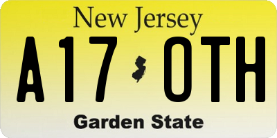 NJ license plate A17OTH