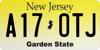 NJ license plate A17OTJ