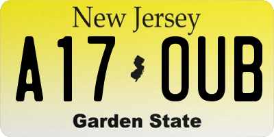 NJ license plate A17OUB