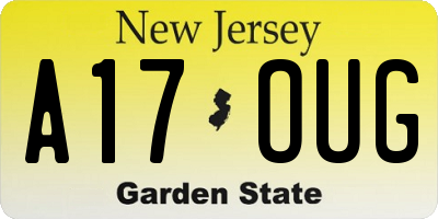 NJ license plate A17OUG