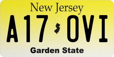 NJ license plate A17OVI