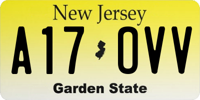 NJ license plate A17OVV