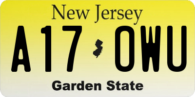 NJ license plate A17OWU