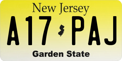 NJ license plate A17PAJ