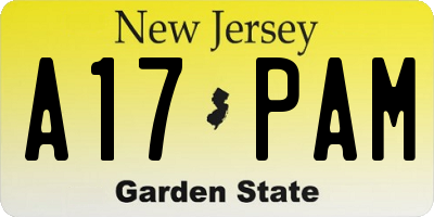 NJ license plate A17PAM