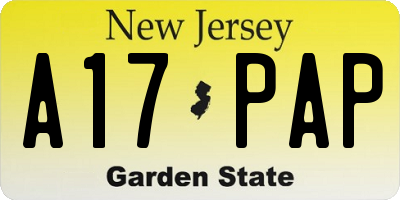 NJ license plate A17PAP