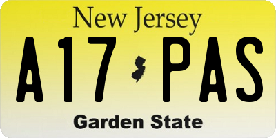 NJ license plate A17PAS