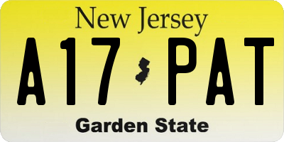 NJ license plate A17PAT