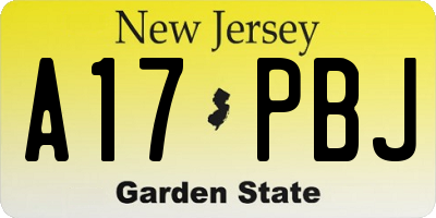NJ license plate A17PBJ