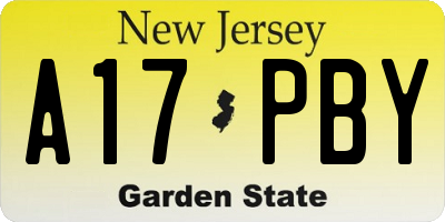 NJ license plate A17PBY
