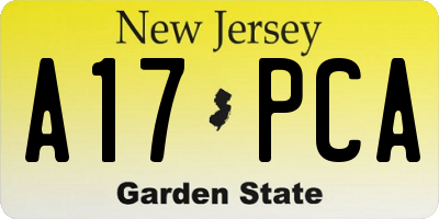 NJ license plate A17PCA