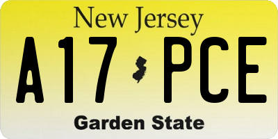 NJ license plate A17PCE