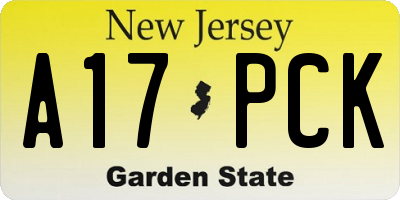 NJ license plate A17PCK