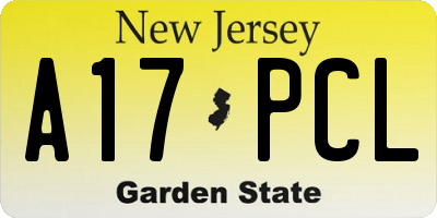 NJ license plate A17PCL