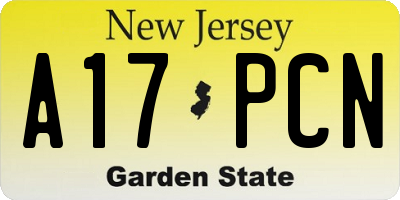 NJ license plate A17PCN
