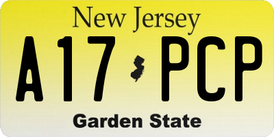 NJ license plate A17PCP
