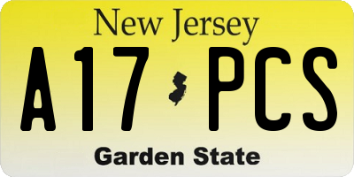 NJ license plate A17PCS