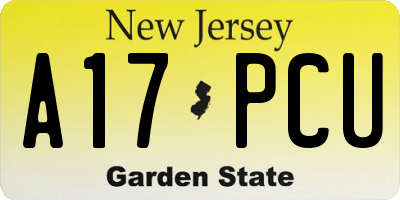 NJ license plate A17PCU