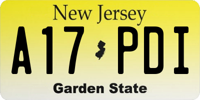NJ license plate A17PDI