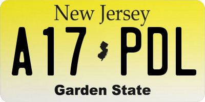 NJ license plate A17PDL