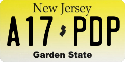 NJ license plate A17PDP