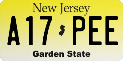 NJ license plate A17PEE