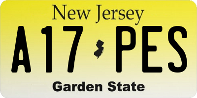 NJ license plate A17PES