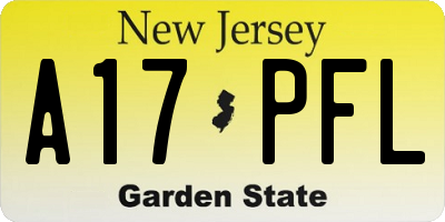 NJ license plate A17PFL