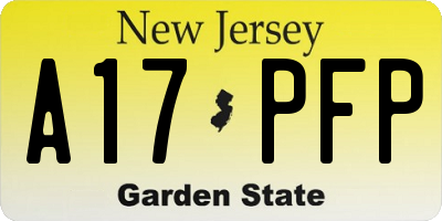 NJ license plate A17PFP
