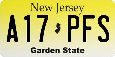 NJ license plate A17PFS