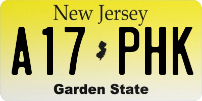 NJ license plate A17PHK