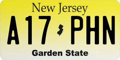 NJ license plate A17PHN