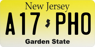 NJ license plate A17PHO