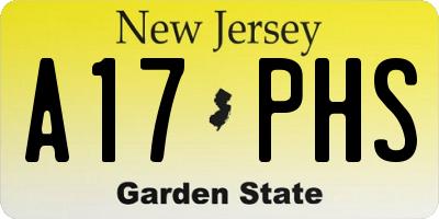 NJ license plate A17PHS