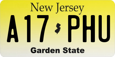 NJ license plate A17PHU