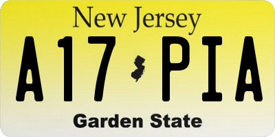 NJ license plate A17PIA