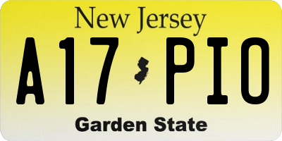 NJ license plate A17PIO
