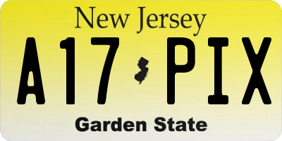 NJ license plate A17PIX