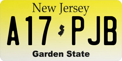 NJ license plate A17PJB