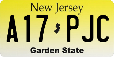 NJ license plate A17PJC